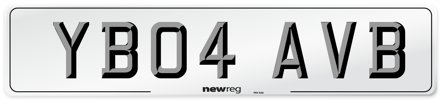 YB04 AVB Number Plate from New Reg